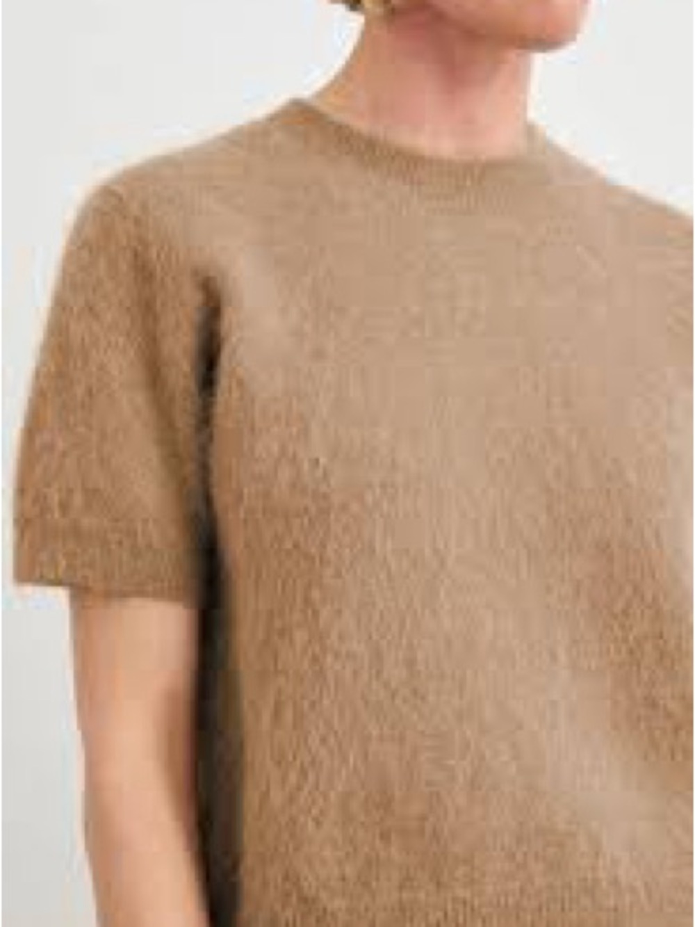 Rails “Briar” Soft Short-Sleeve Fuzzy Sweater in Camel M like new - Picture 2 of 3